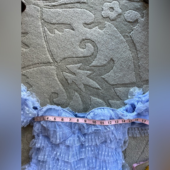 Blue Ruffle Maxi Dress - Picture 7 of 10